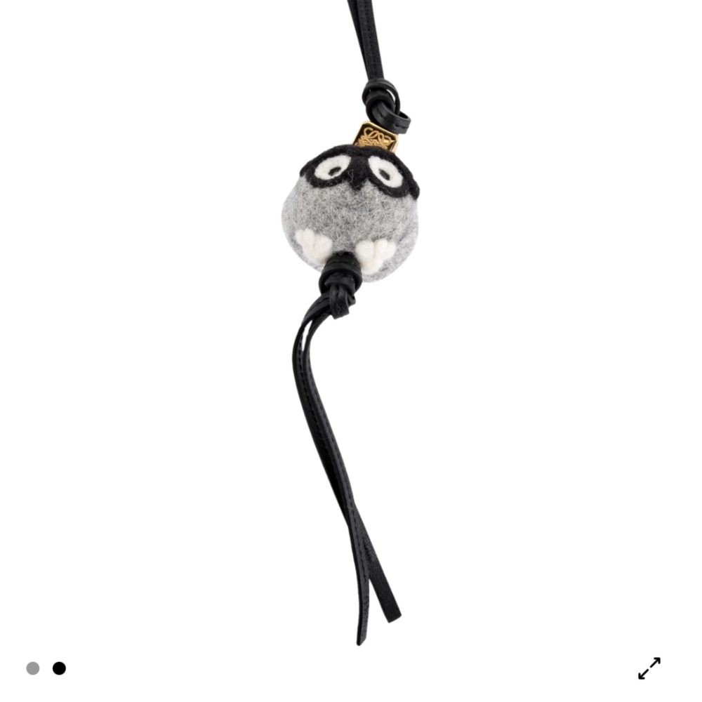 Gray and Black Owl Keychain